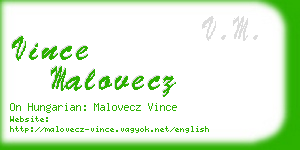 vince malovecz business card